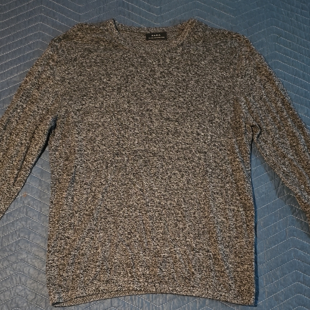Zara Men's V-Neck Sweater in Gray